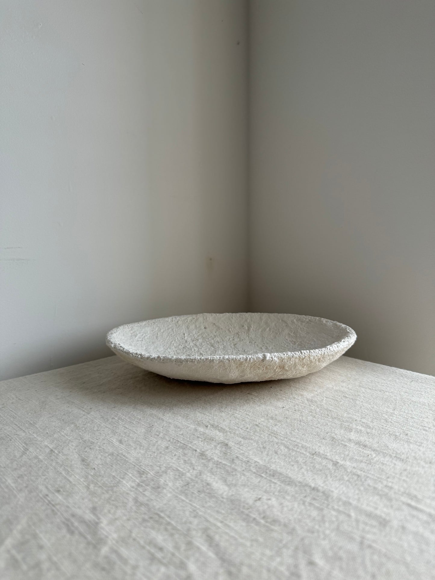 CLOUD  |  white papier mache low decorative bowl