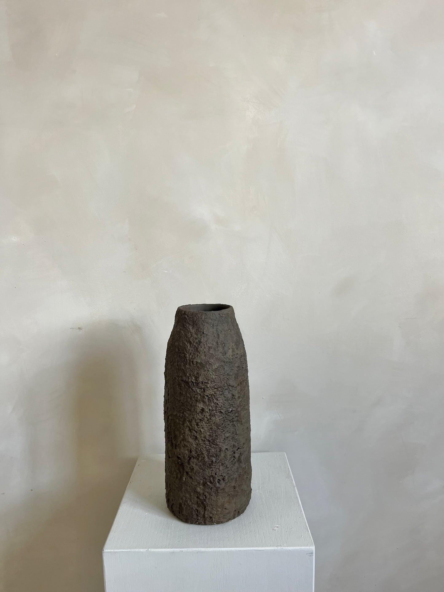 EARTH  | dark brown textured earthy slim vase