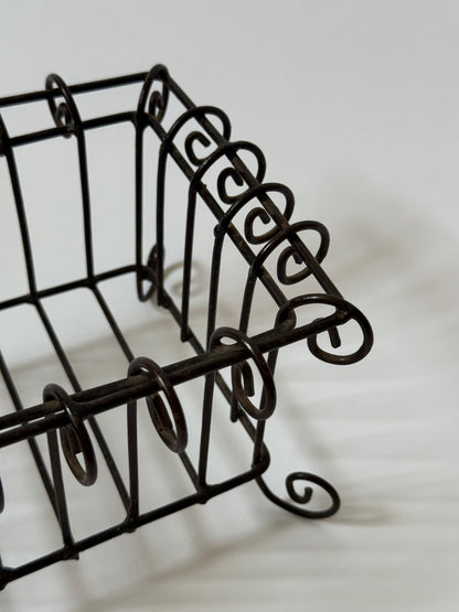 Vintage Wrought Iron Footed Basket