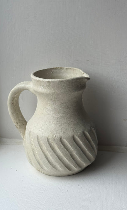Up-Cycled | Line Detail Cream Rustic Jug