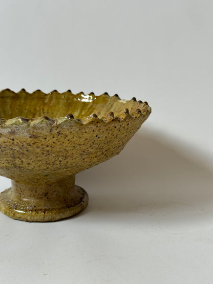 Mustard Glaze Scalloped Moroccan Bowl
