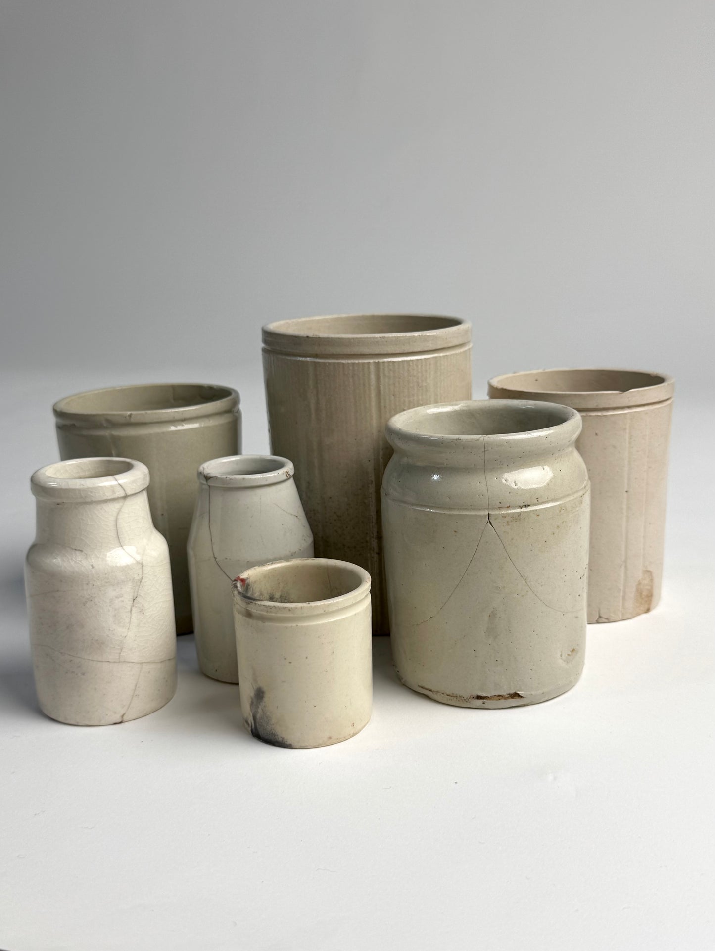 Vintage earthenware pots (imperfect)