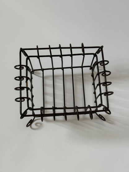 Vintage Wrought Iron Footed Basket
