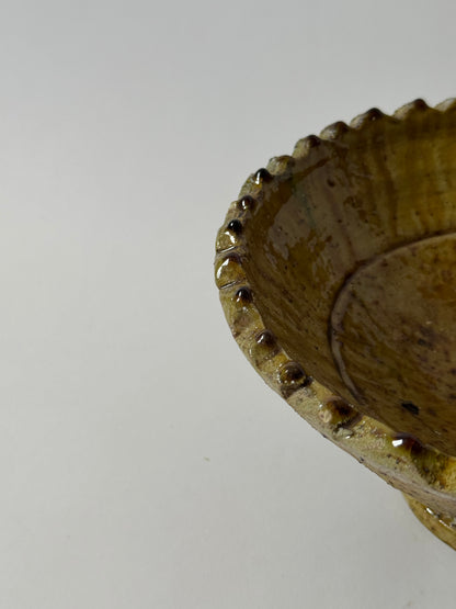 Mustard Glaze Scalloped Moroccan Bowl