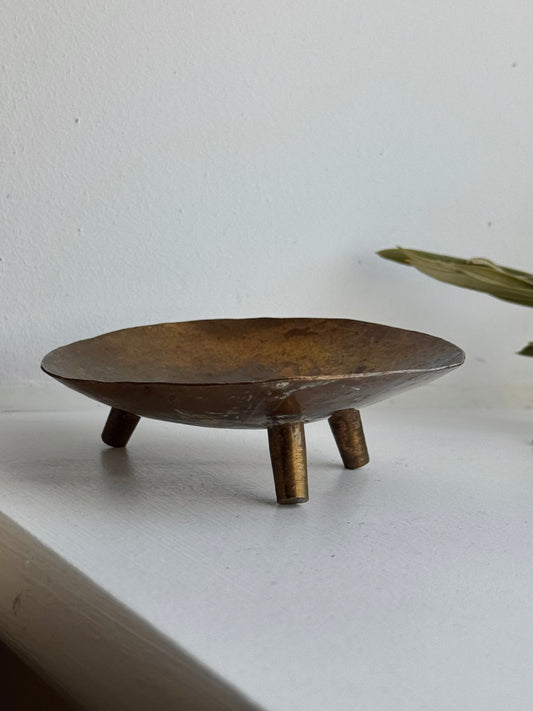 Small Vintage brass footed bowl