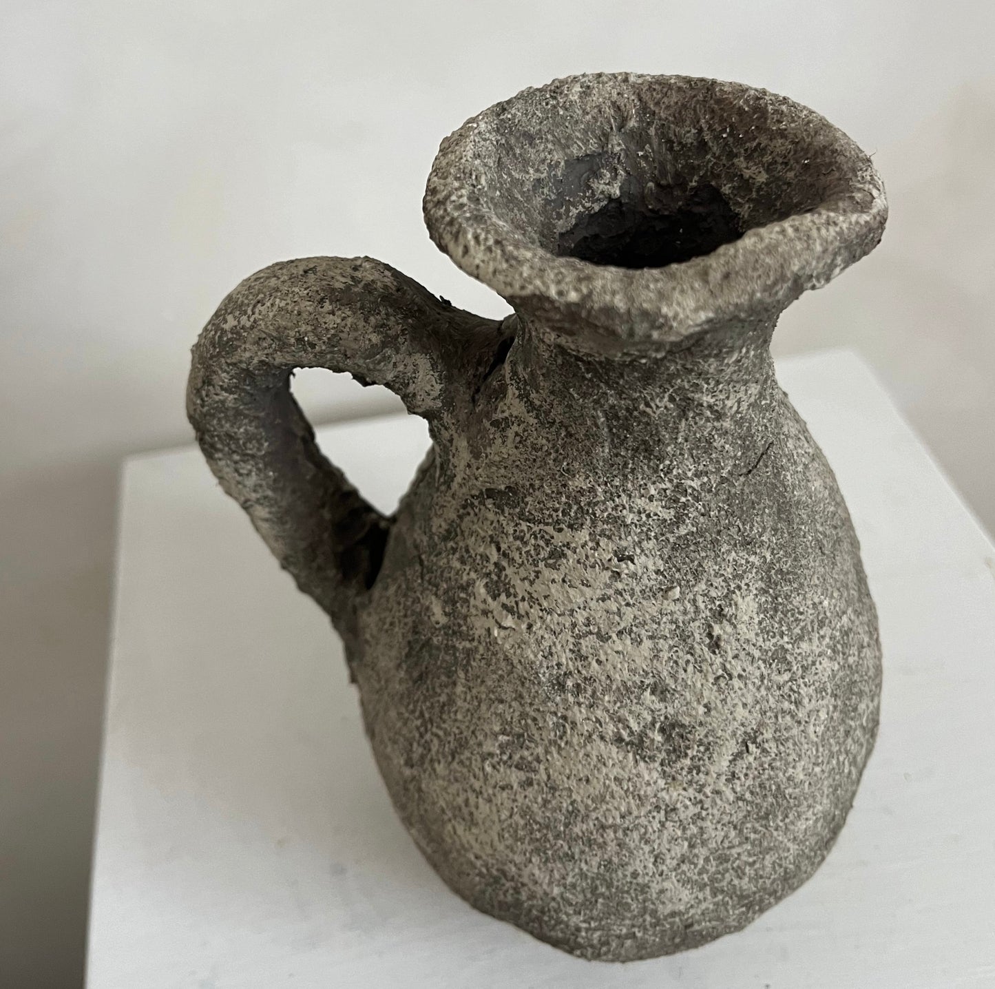 EARTH  |  dark earthy textured small handled jug style vase