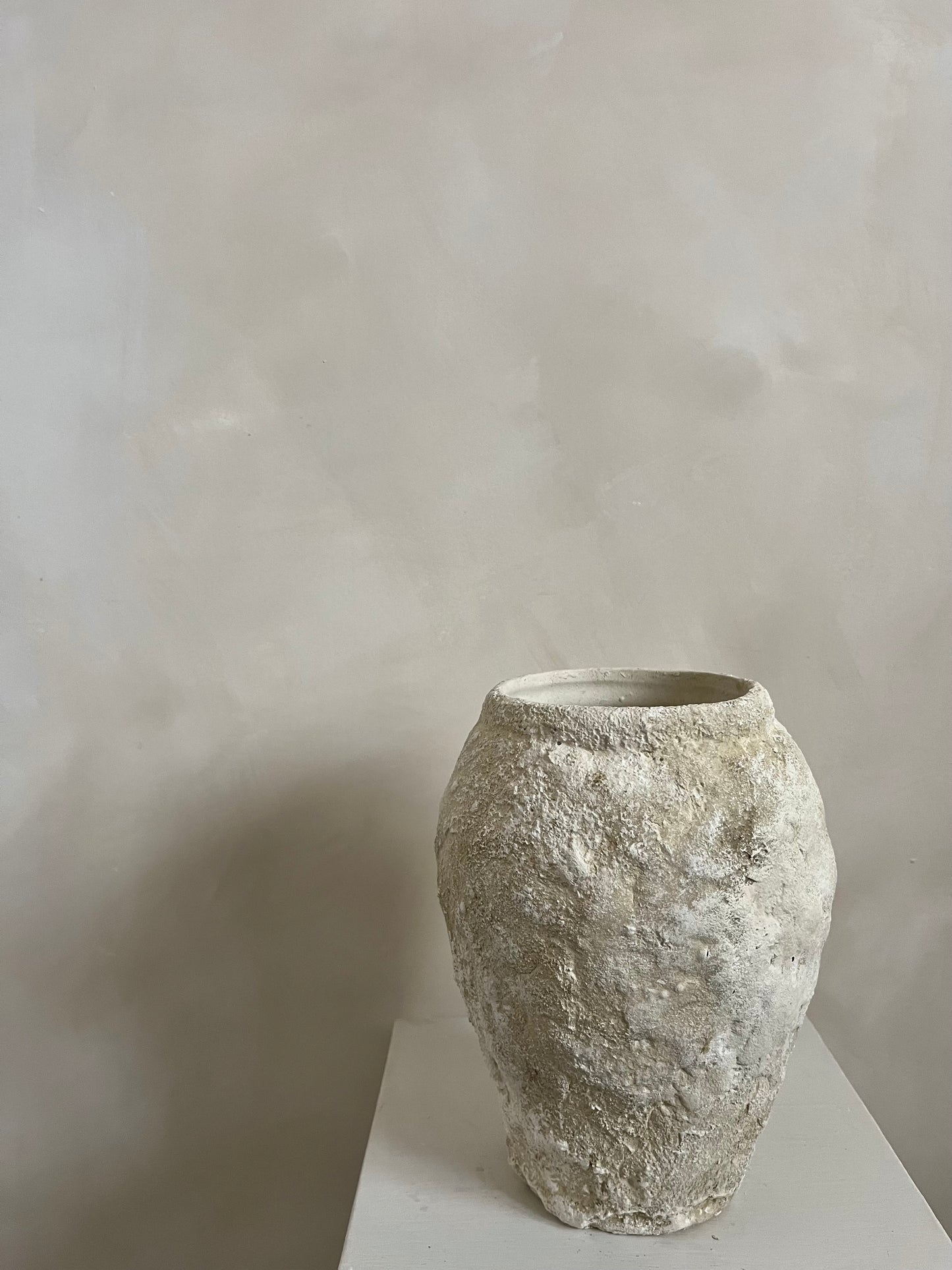 CLOUD  |  heavily textured light beige contrasted vase