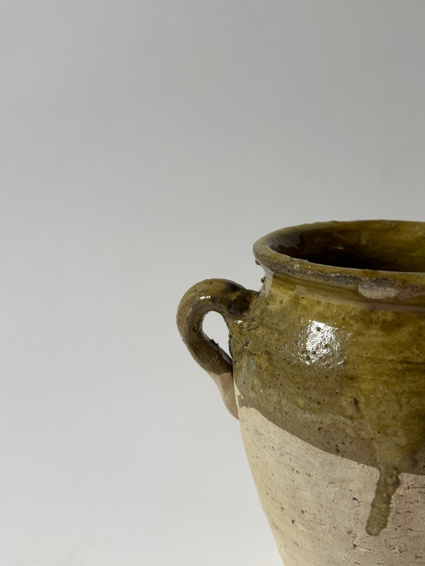 Olive Half Glaze Moroccan Vessel