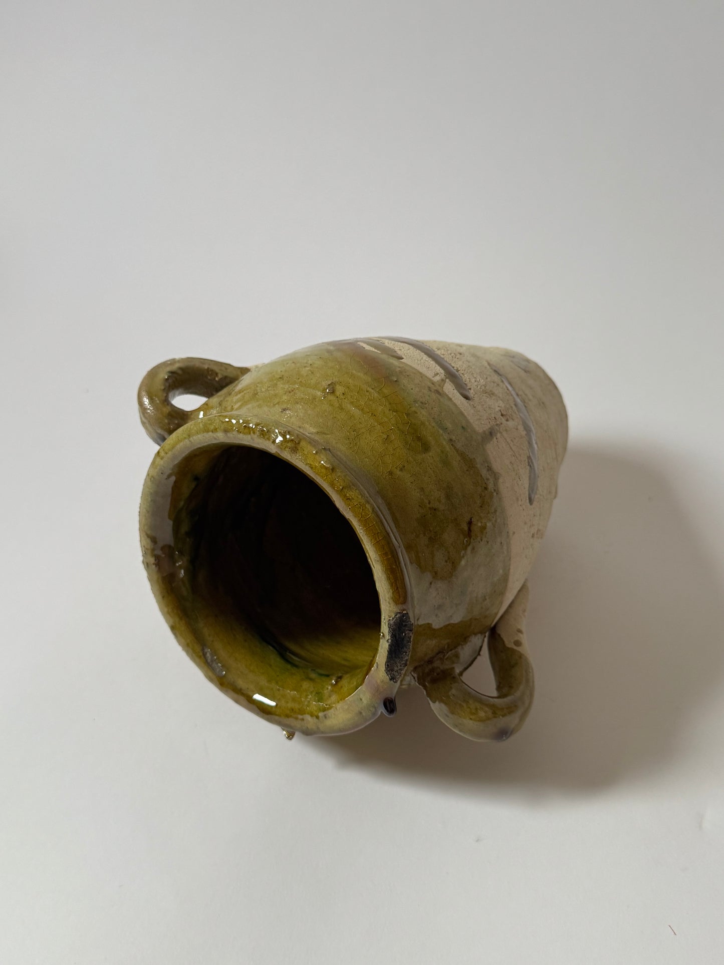 Olive Half Glaze Moroccan Vessel