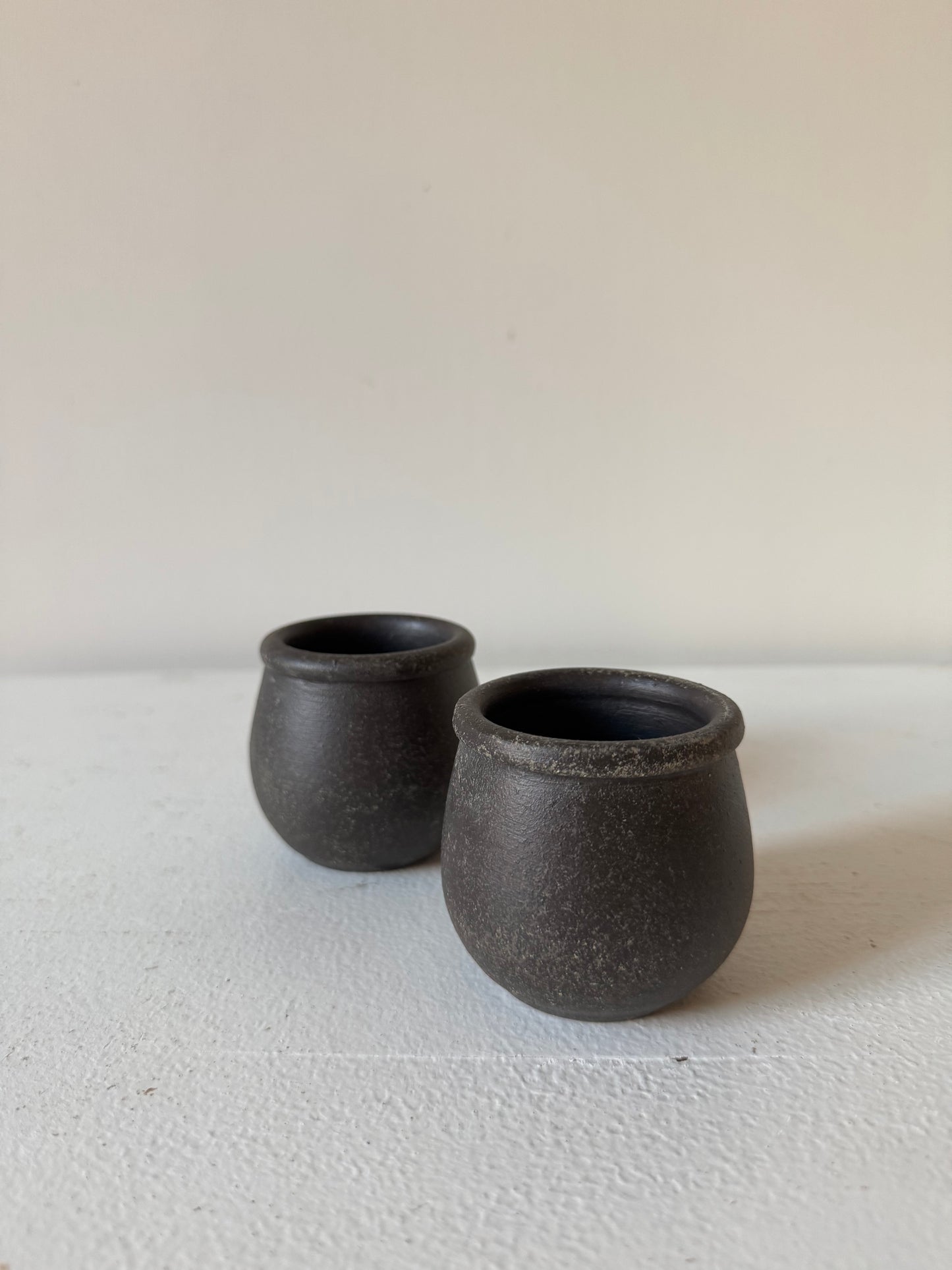 Up-cycled  | dark earthy brown mini pottery