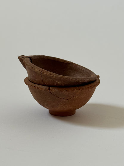 Pair of Small Terracotta Oil Lamps