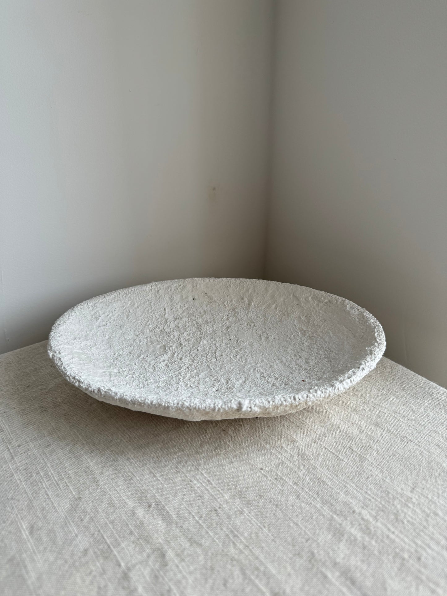 CLOUD  |  white papier mache low decorative bowl