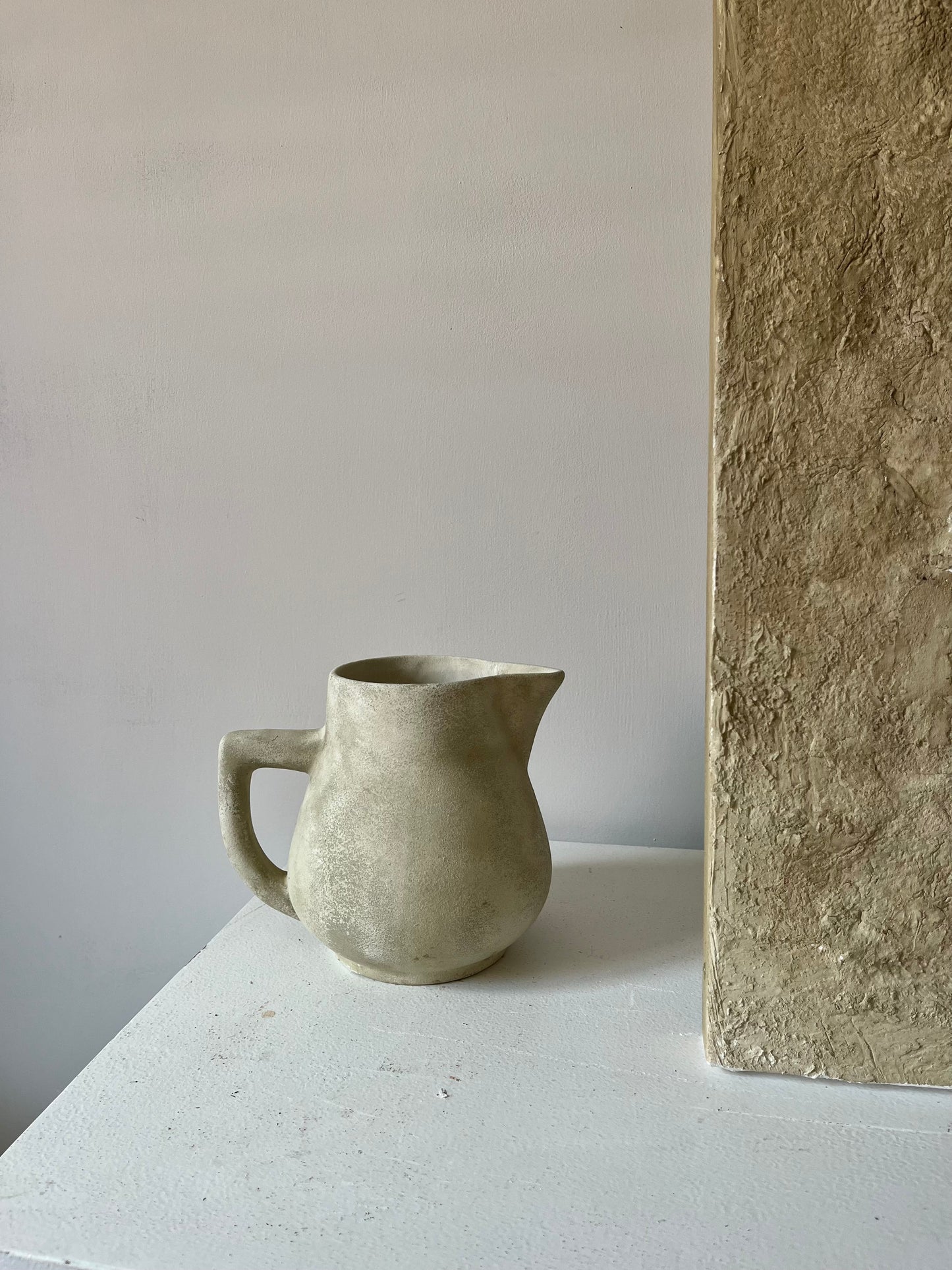 CLOUD  |  light beige stone effect angled decorative jug