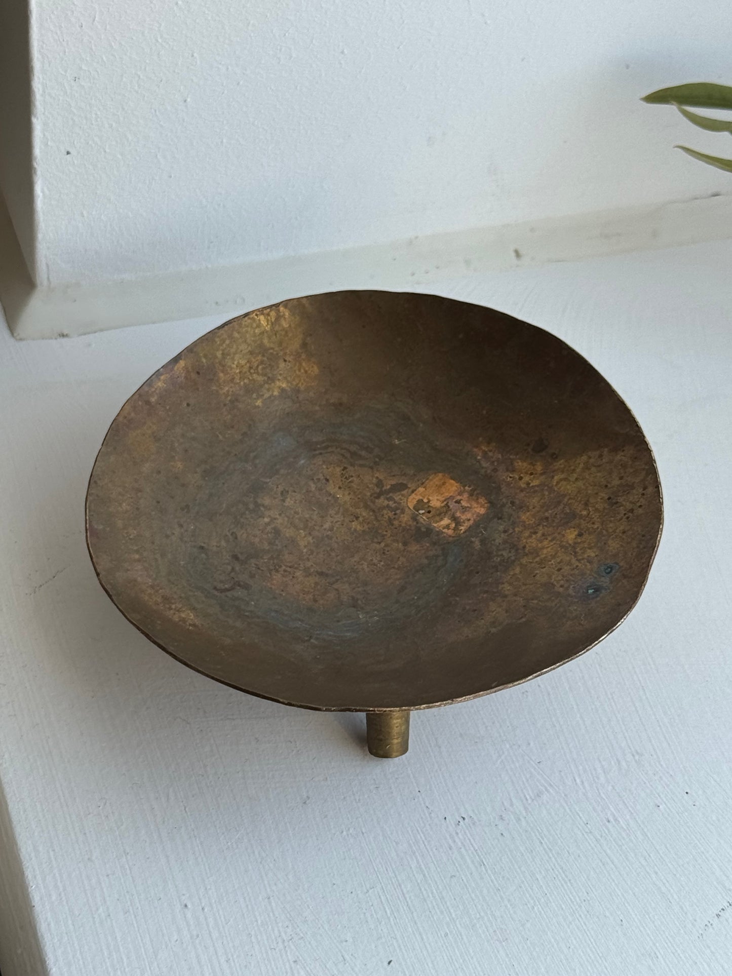 Small Vintage brass footed bowl