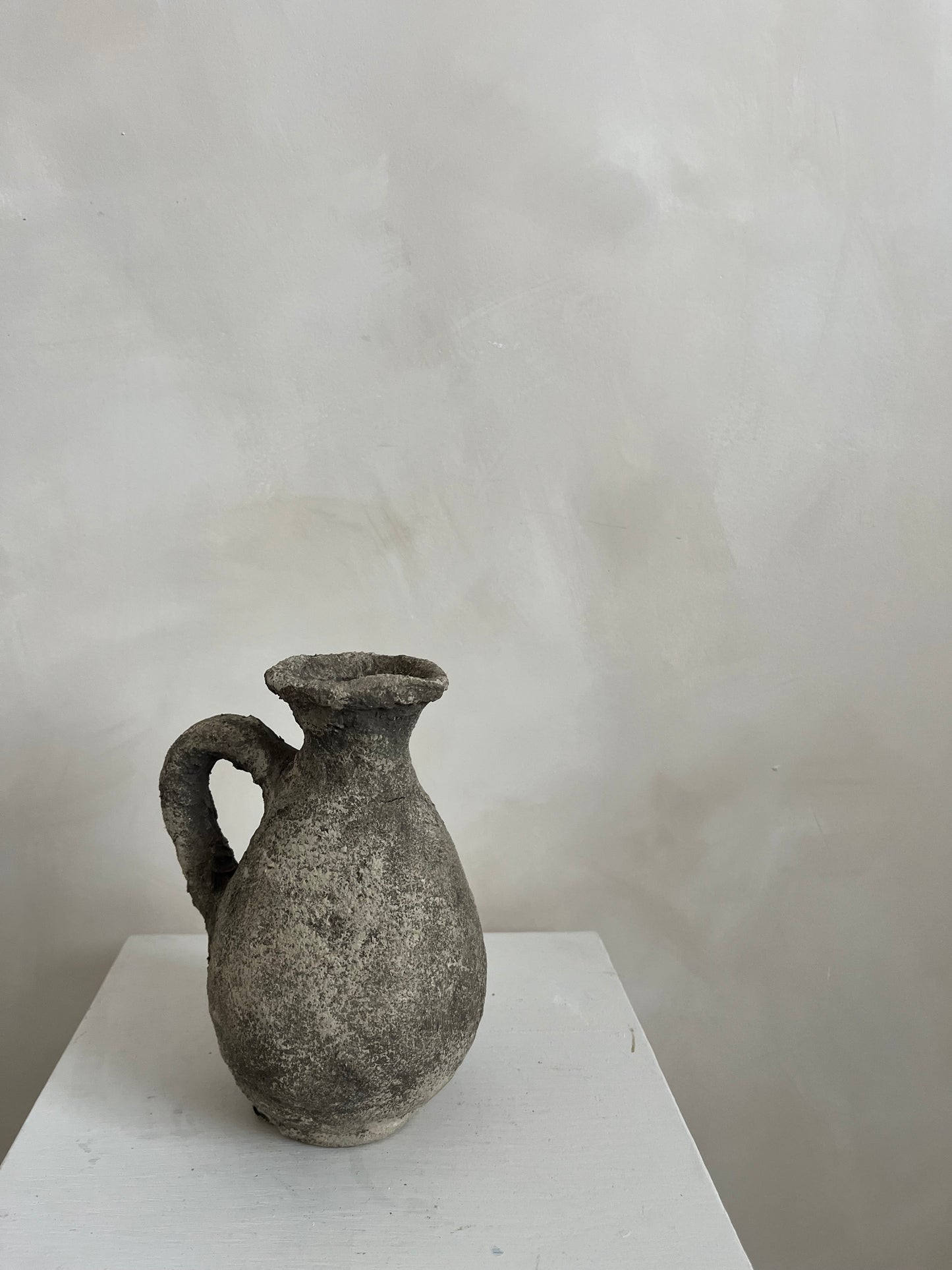 EARTH  |  dark earthy textured small handled jug style vase