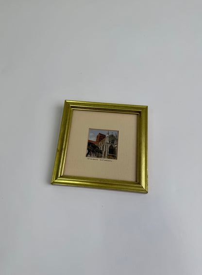 Small Vintage gold framed print