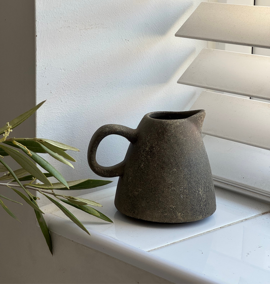 Up-cycled  | earthy brown small decorative jug