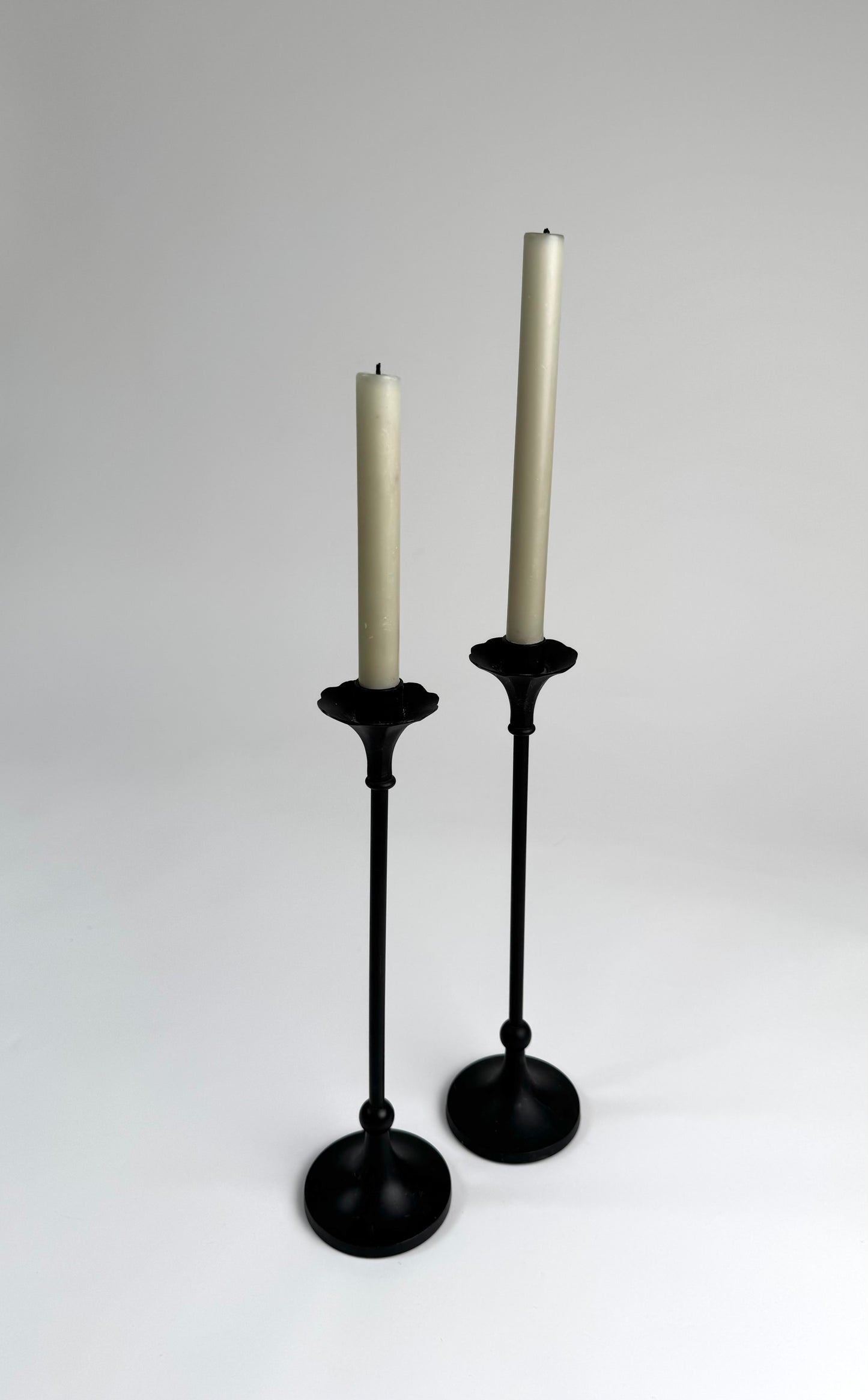 Pair of Cast Iron Candlesticks
