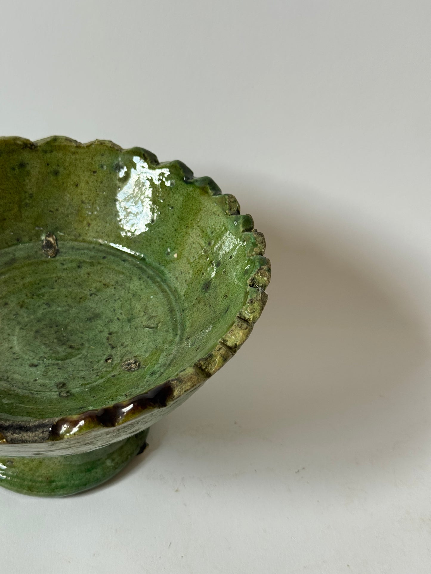 Green Moroccan Pedestal Bowl