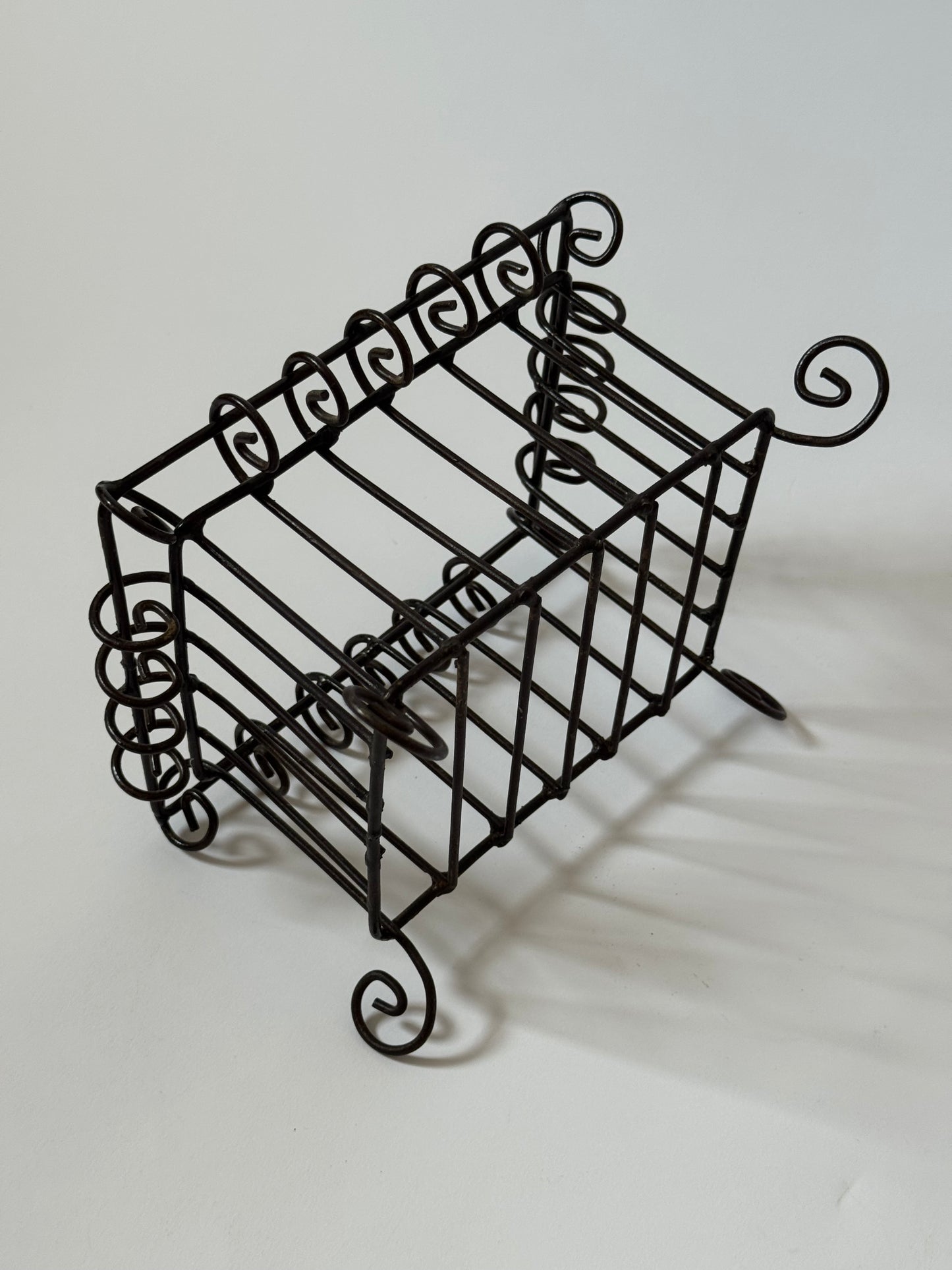 Vintage Wrought Iron Footed Basket