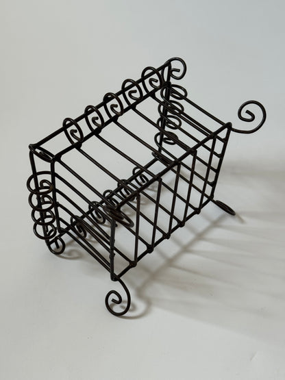 Vintage Wrought Iron Footed Basket