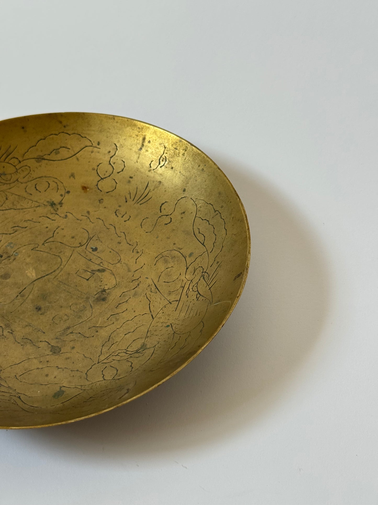 Low Pedestal Brass Dish