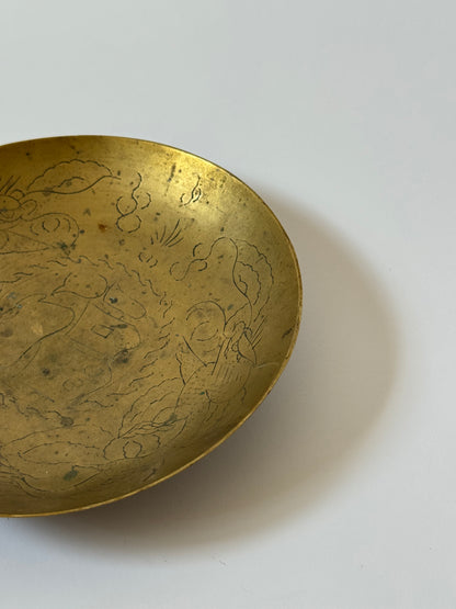 Low Pedestal Brass Dish