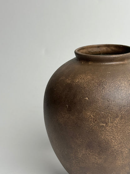 Up-Cycled | Deep Earthy Brown Rounded Vase