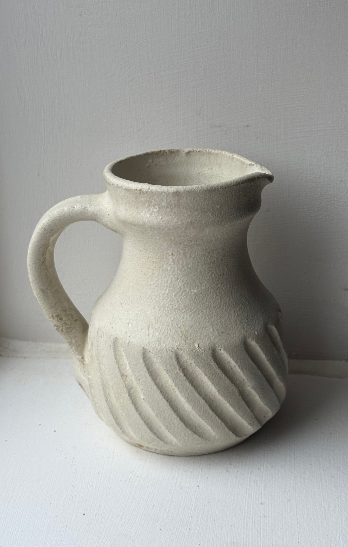 Up-Cycled | Line Detail Cream Rustic Jug