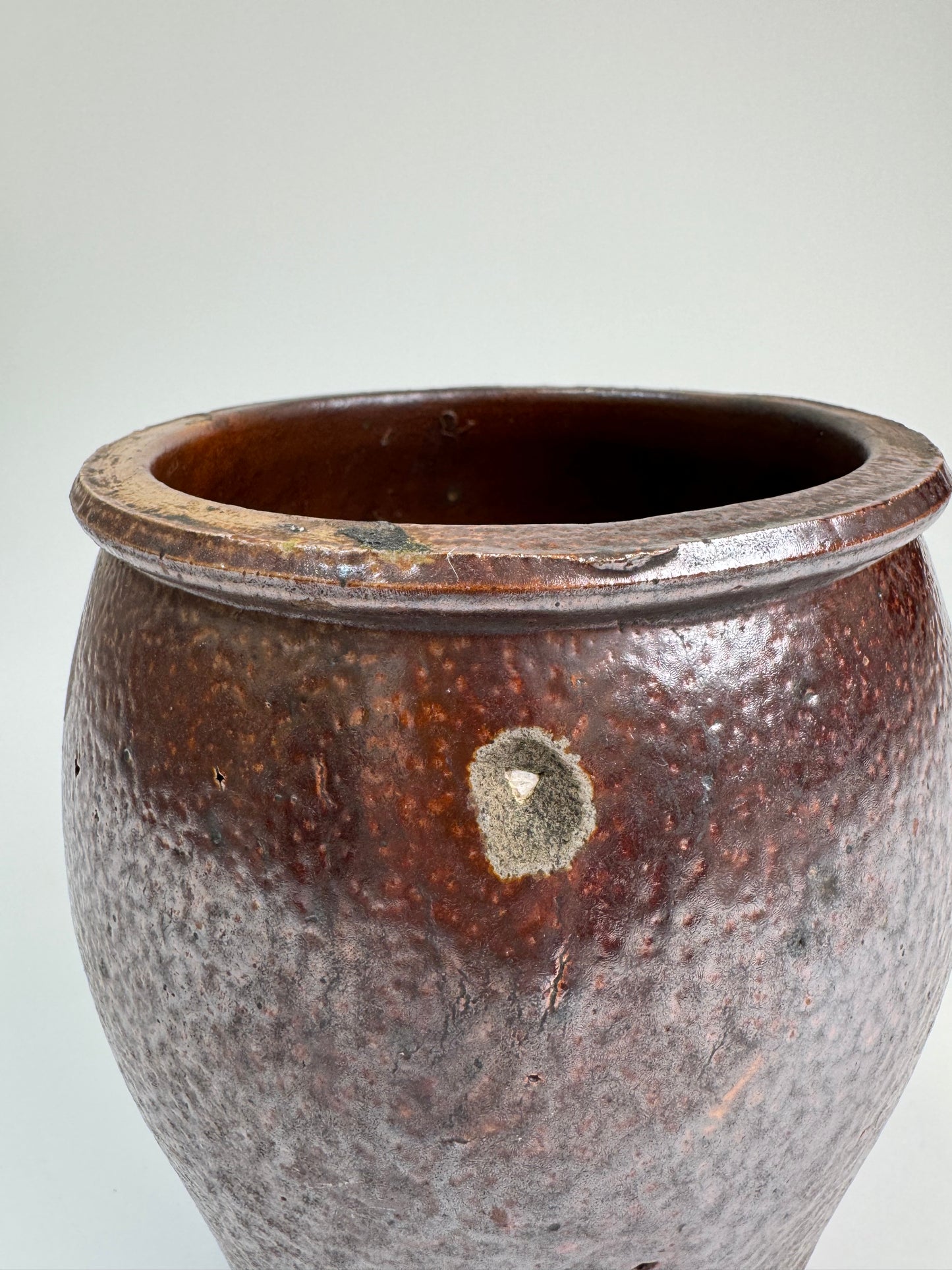 Vintage brown earthenware pot