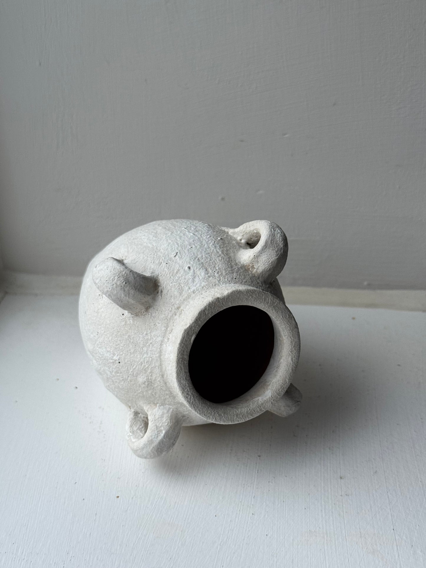 Up-Cycled | Small Off-White Mediterranean Handled Vase