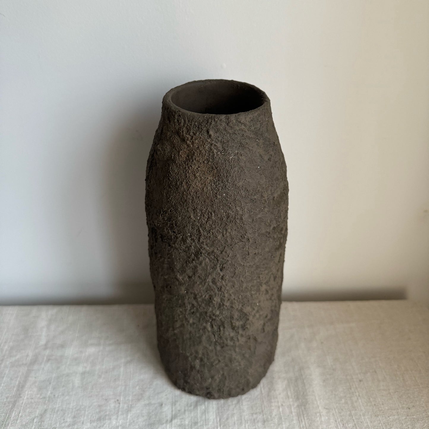 EARTH  | dark brown textured earthy slim vase