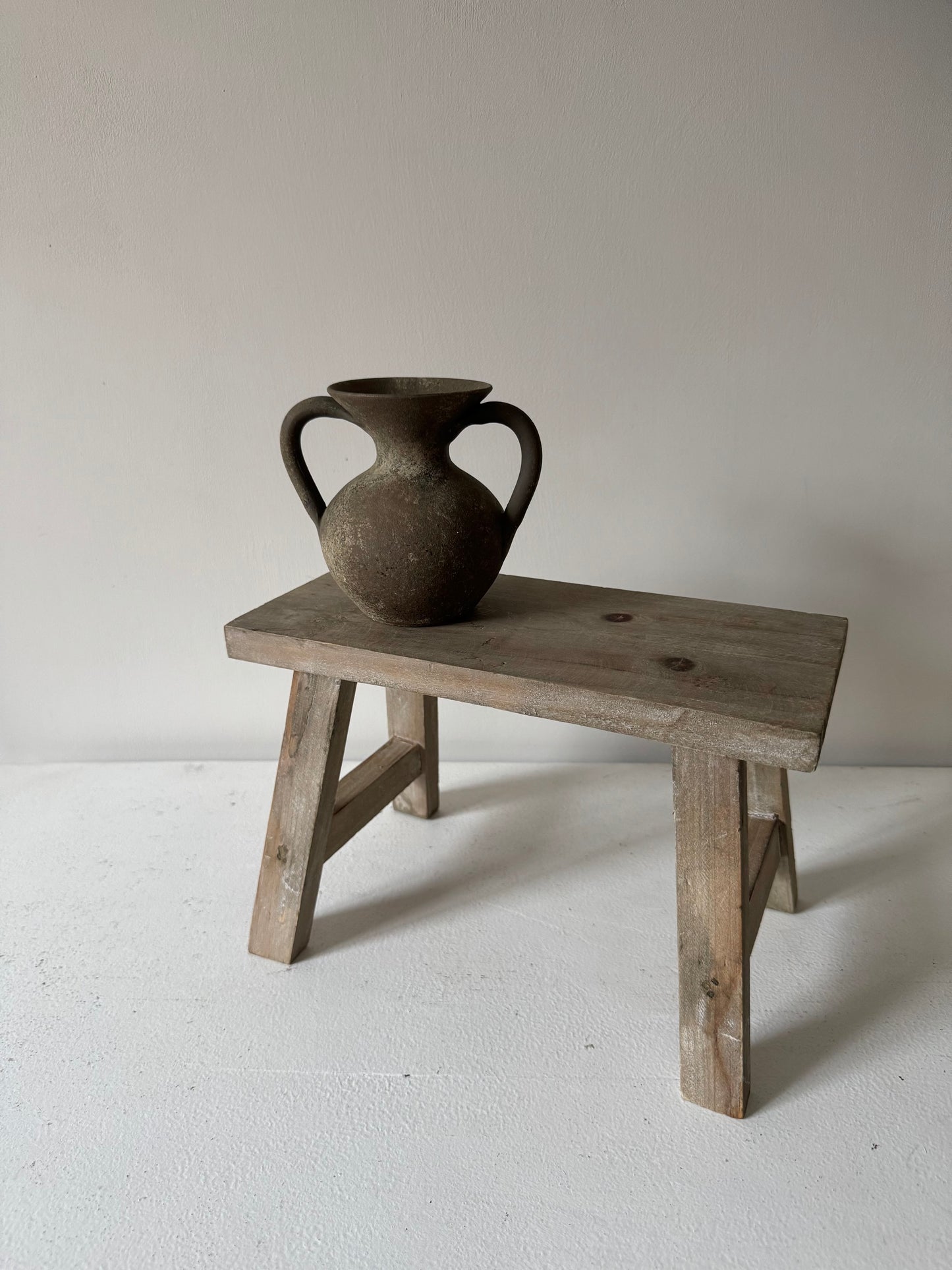 Up-cycled  | earthy brown small double handled vase