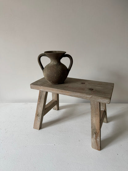 Up-cycled  | earthy brown small double handled vase