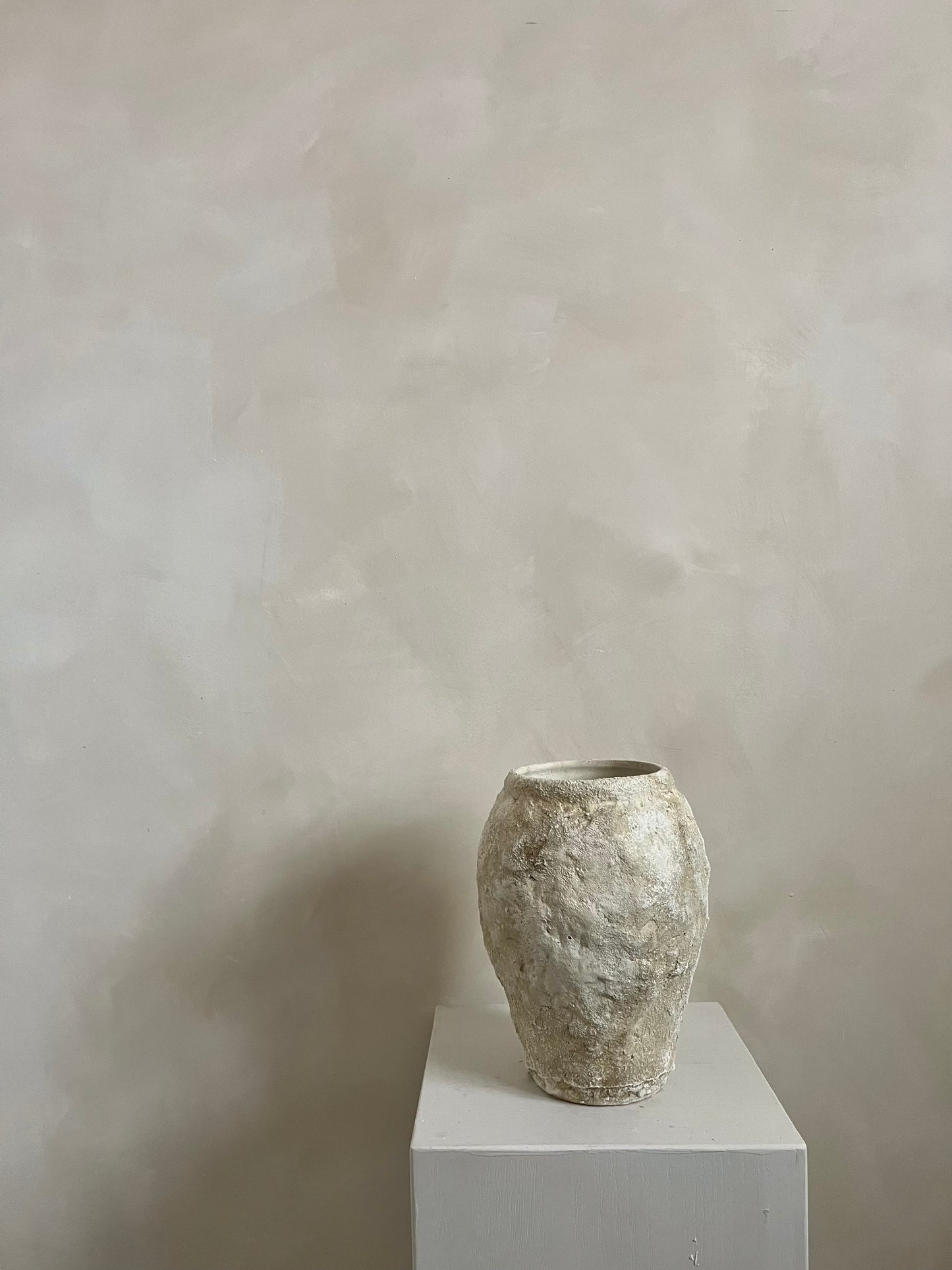 CLOUD  |  heavily textured light beige contrasted vase