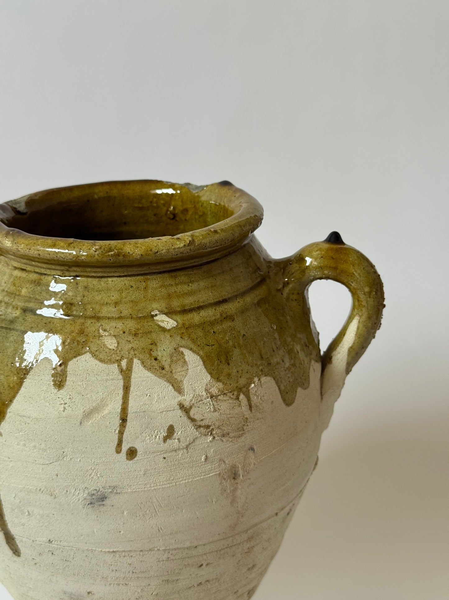 Large Moroccan Olive Glaze Vessel