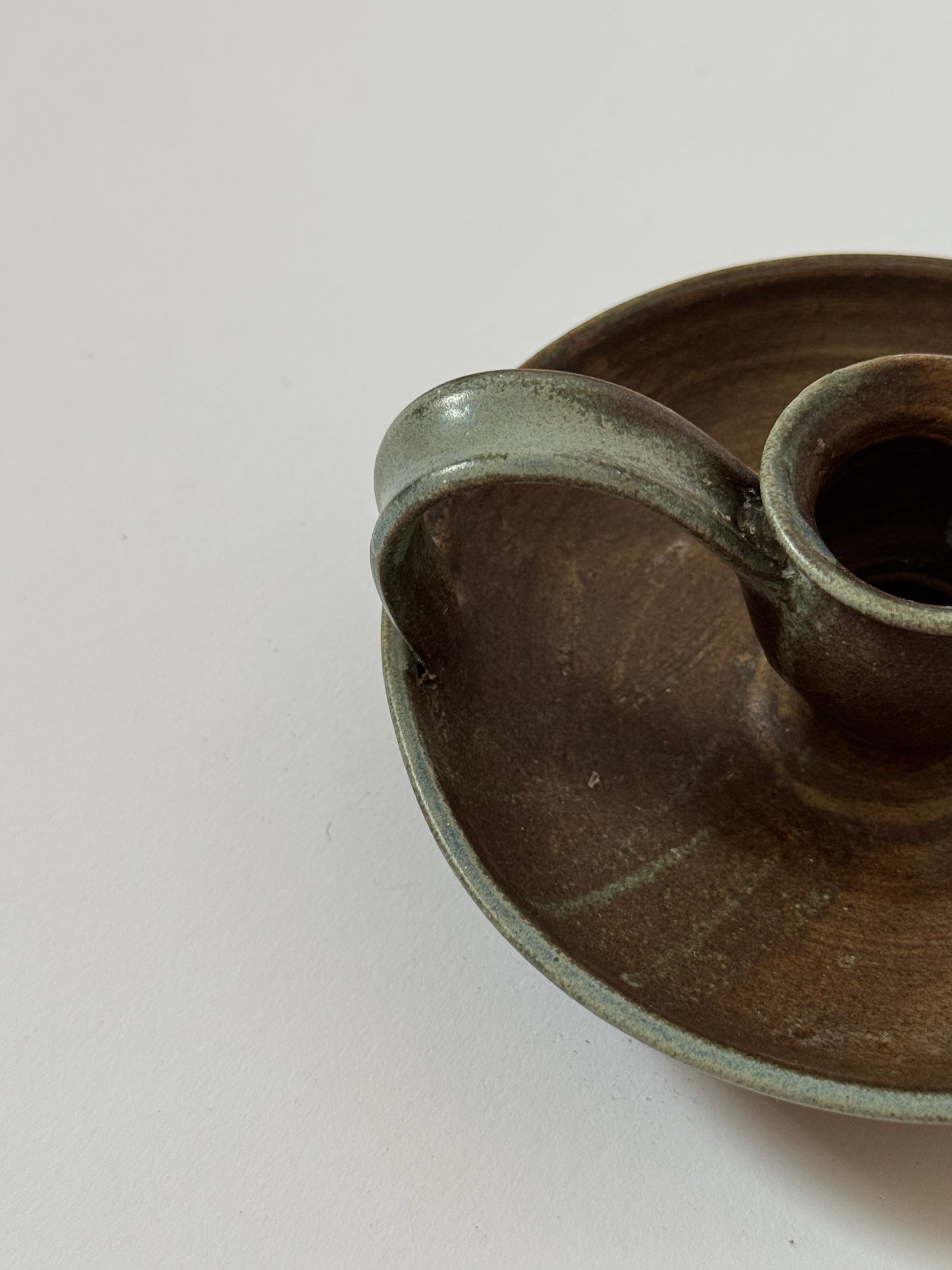Two Toned Studio Pottery Candle Holder