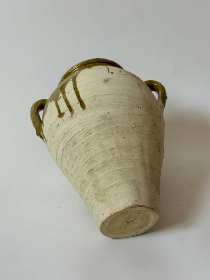 Large Moroccan Olive Glaze Vessel