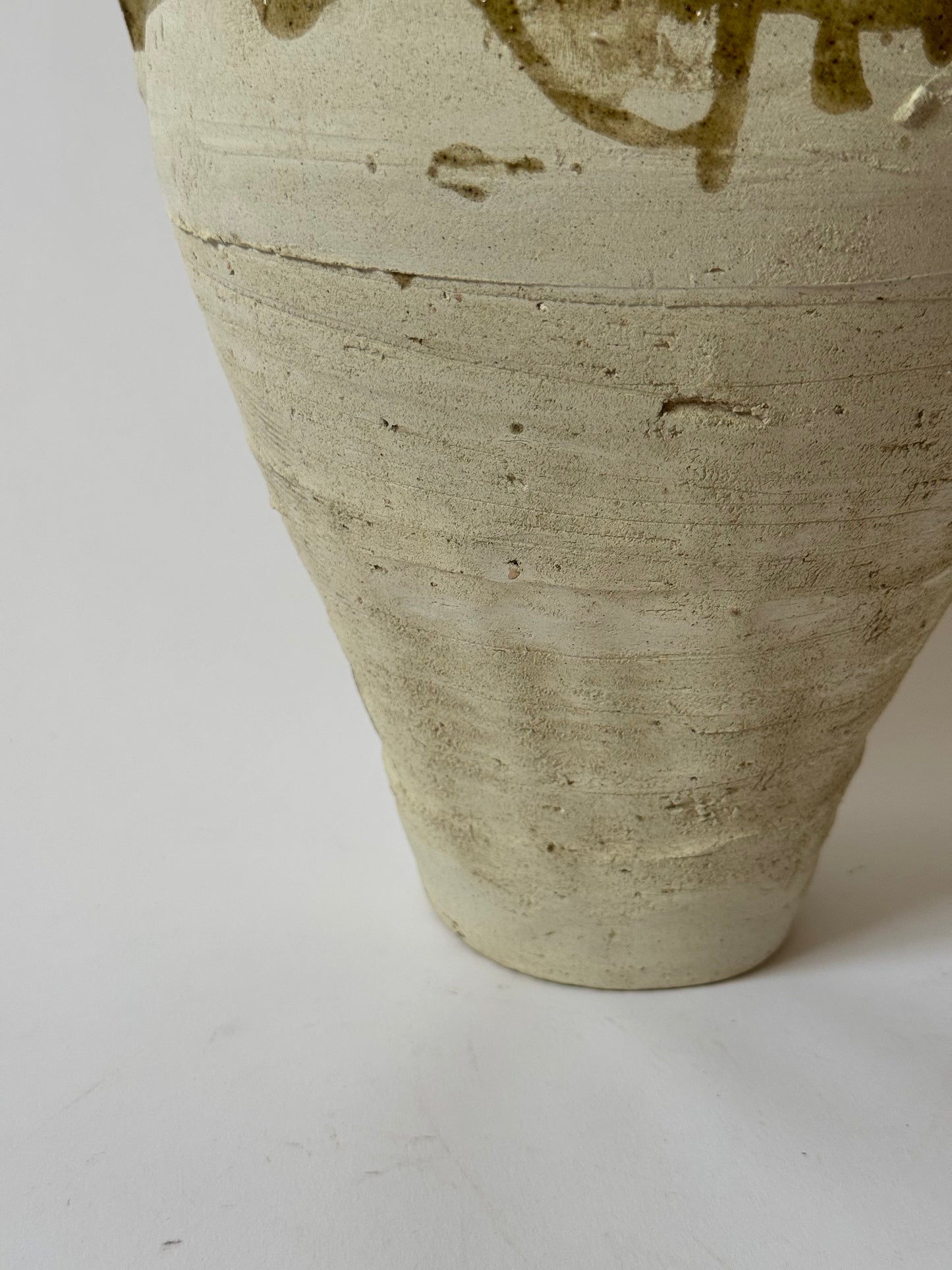 Large Moroccan Olive Glaze Vessel
