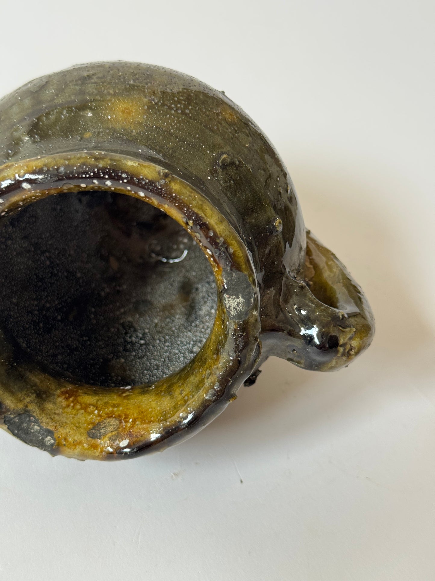 Deep Olive Twin Handle Moroccan Pot