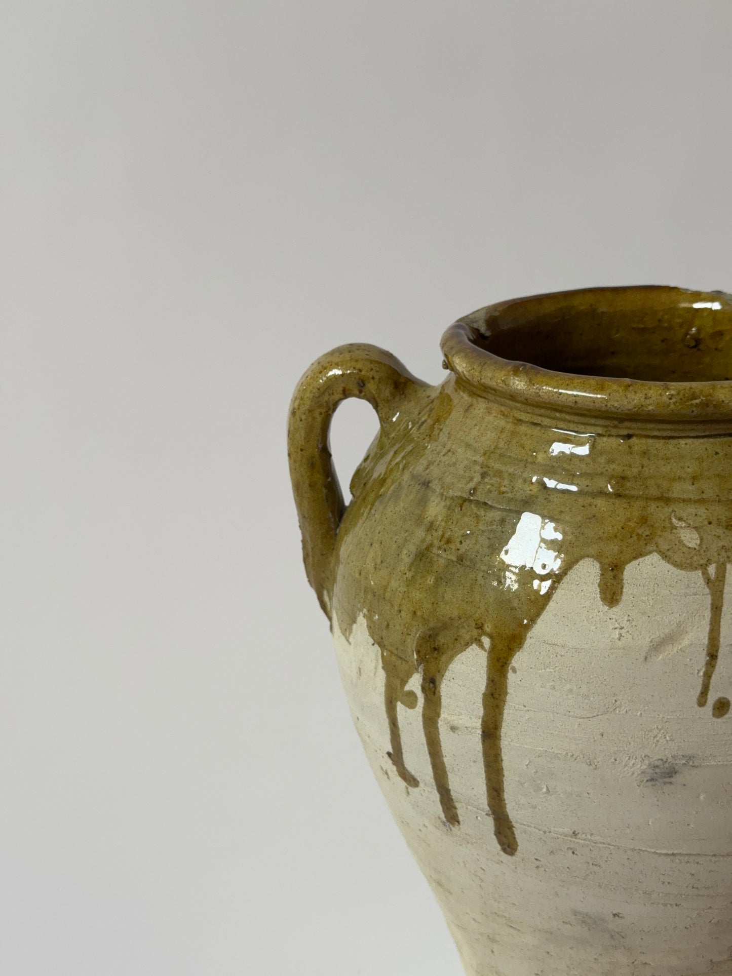 Large Moroccan Olive Glaze Vessel