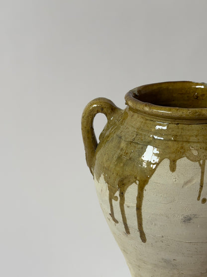Large Moroccan Olive Glaze Vessel