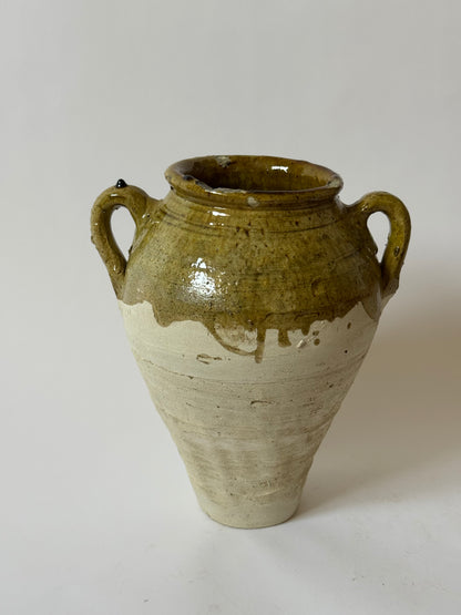 Large Moroccan Olive Glaze Vessel
