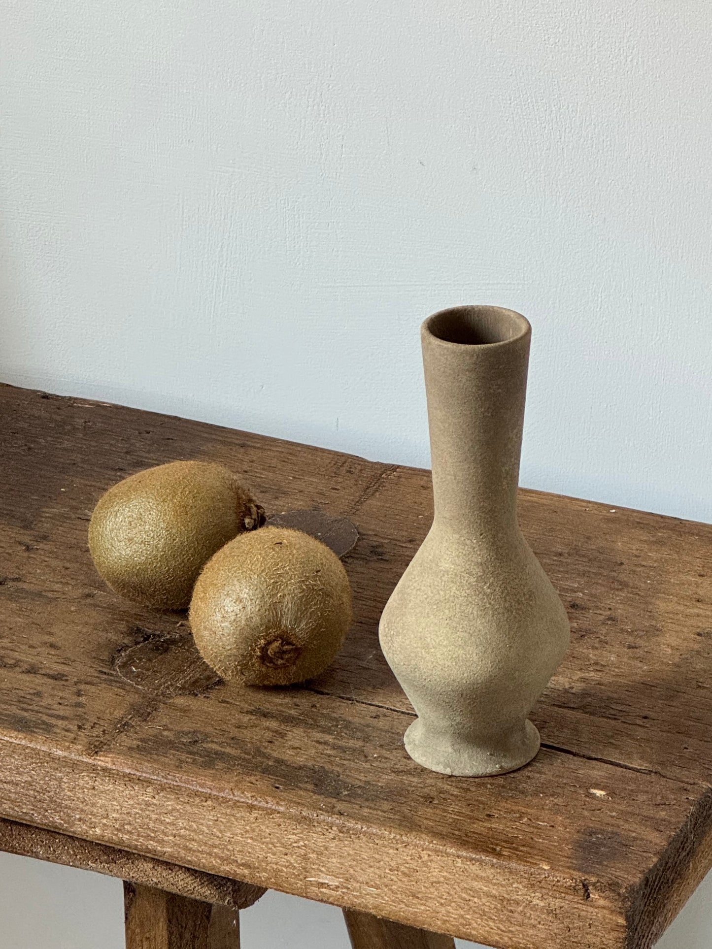 Up-cycled  |  small warm mid-brown tapered vase