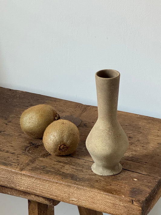 Up-cycled  |  small warm mid-brown tapered vase