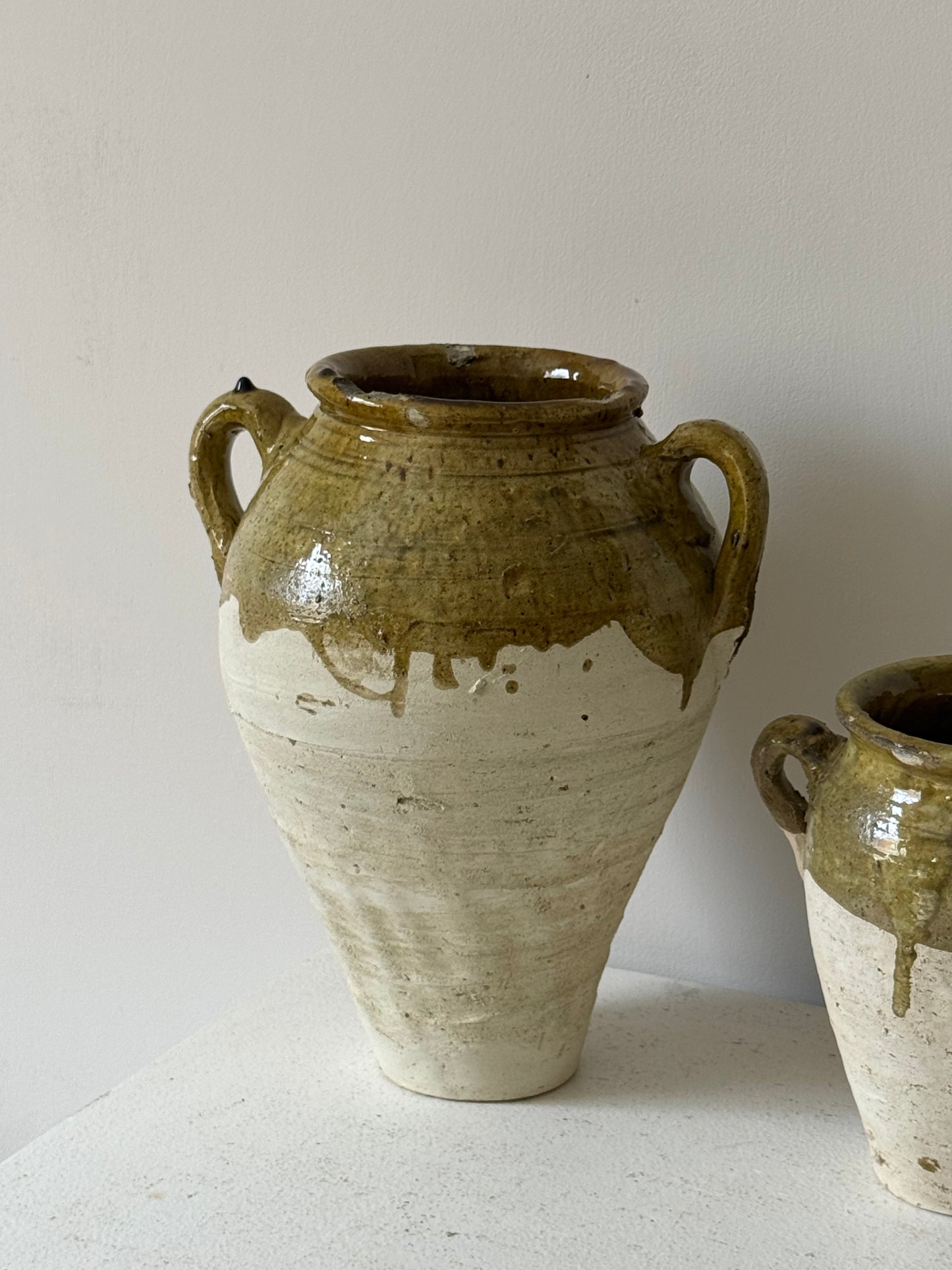 Large Moroccan Olive Glaze Vessel