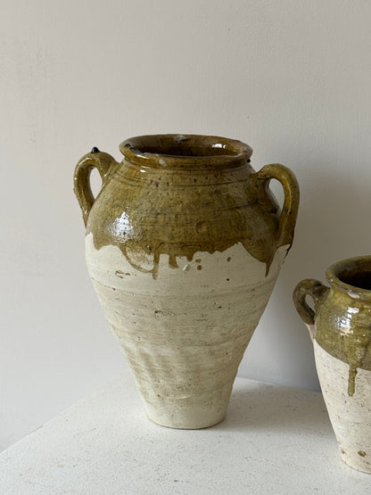 Large Moroccan Olive Glaze Vessel