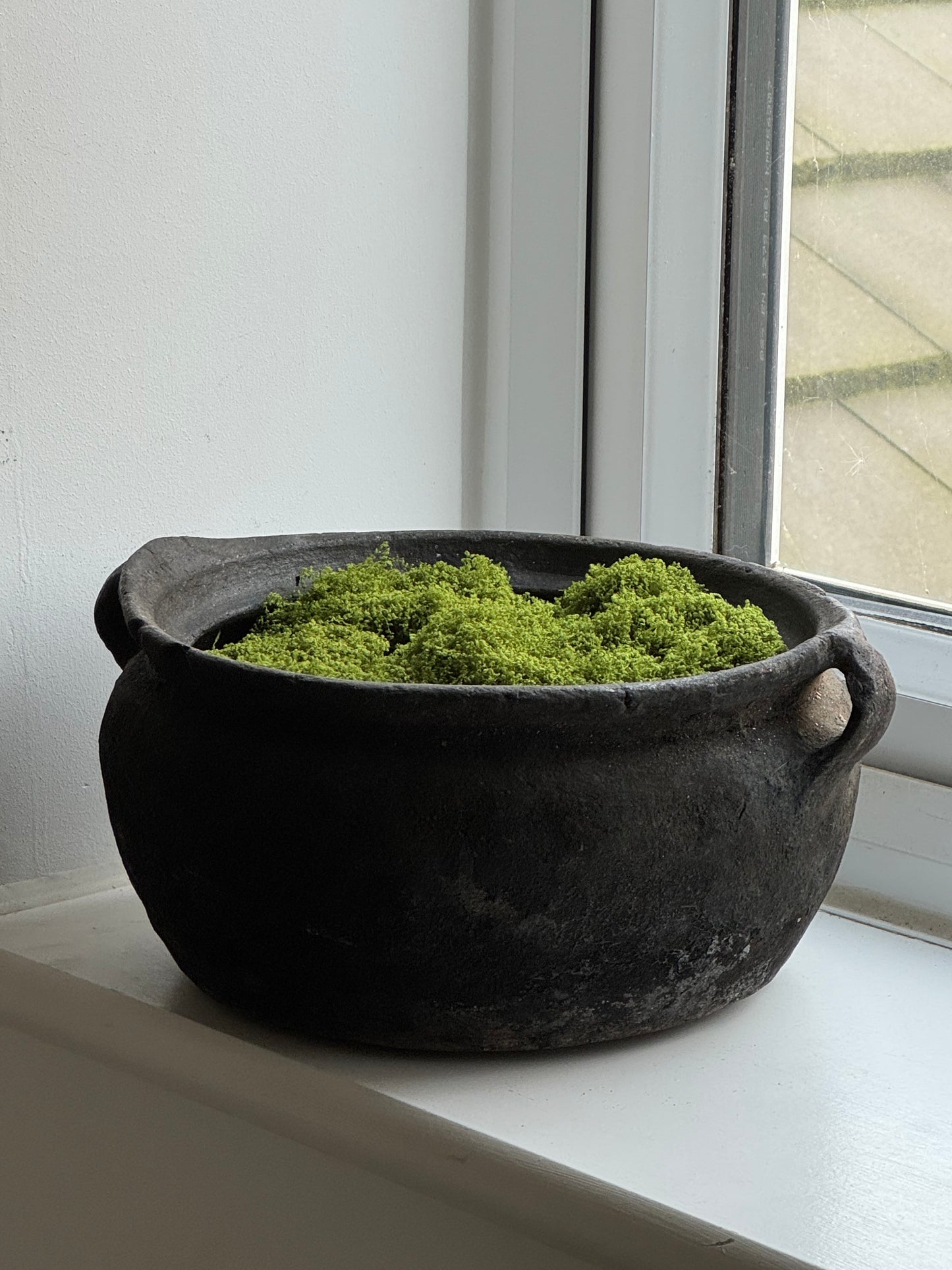 Vintage low rounded earthenware pot