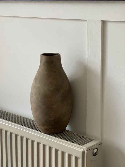 Up-cycled  | warm earthy brown tapered vase