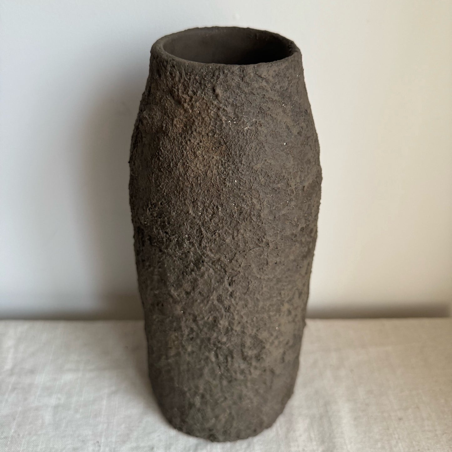 EARTH  | dark brown textured earthy slim vase